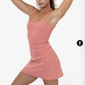 LA APPAREL rose heavy knit rib dress in small NWOT